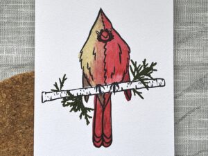 A print of Nikki's "Halfsider" painting, printed on textured paper.