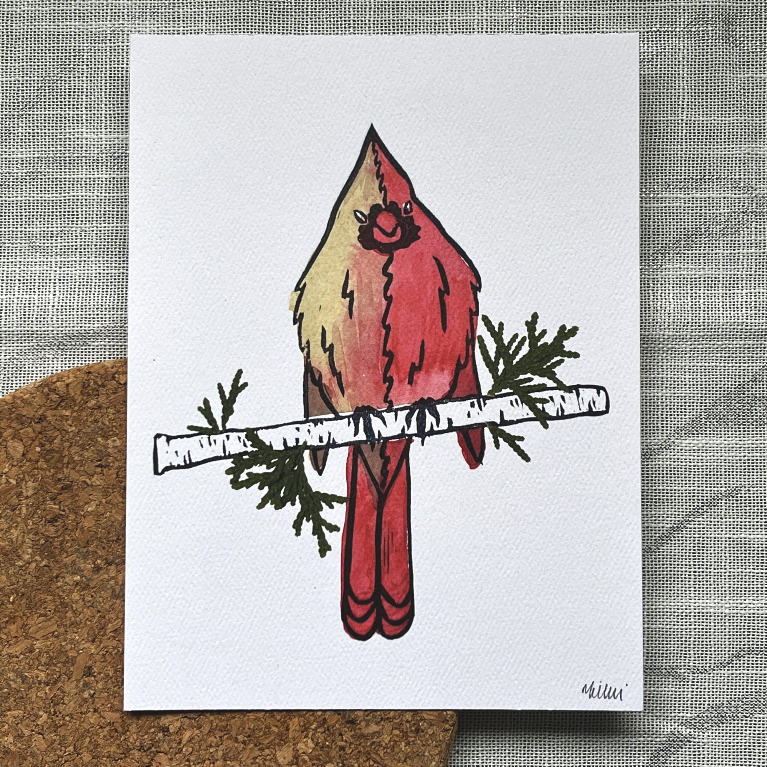 A print of Nikki's "Halfsider" painting, printed on textured paper.